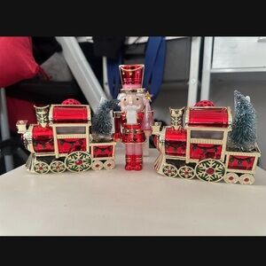 Wallflower Red and Gold Holiday Nutcracker Train Set